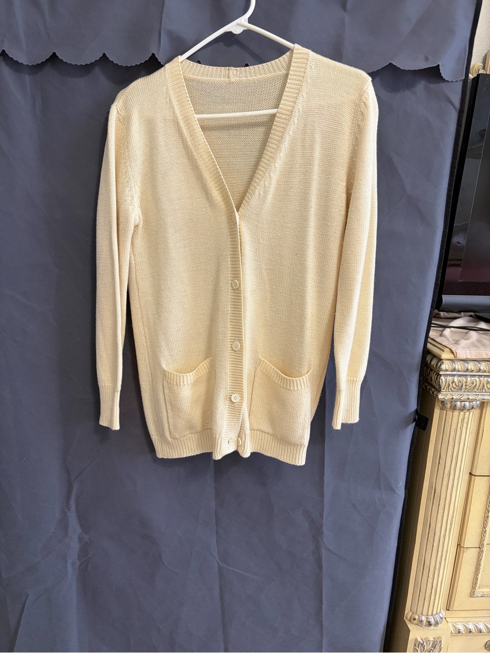 Classic Cream V-Neck Button Front Cardigan